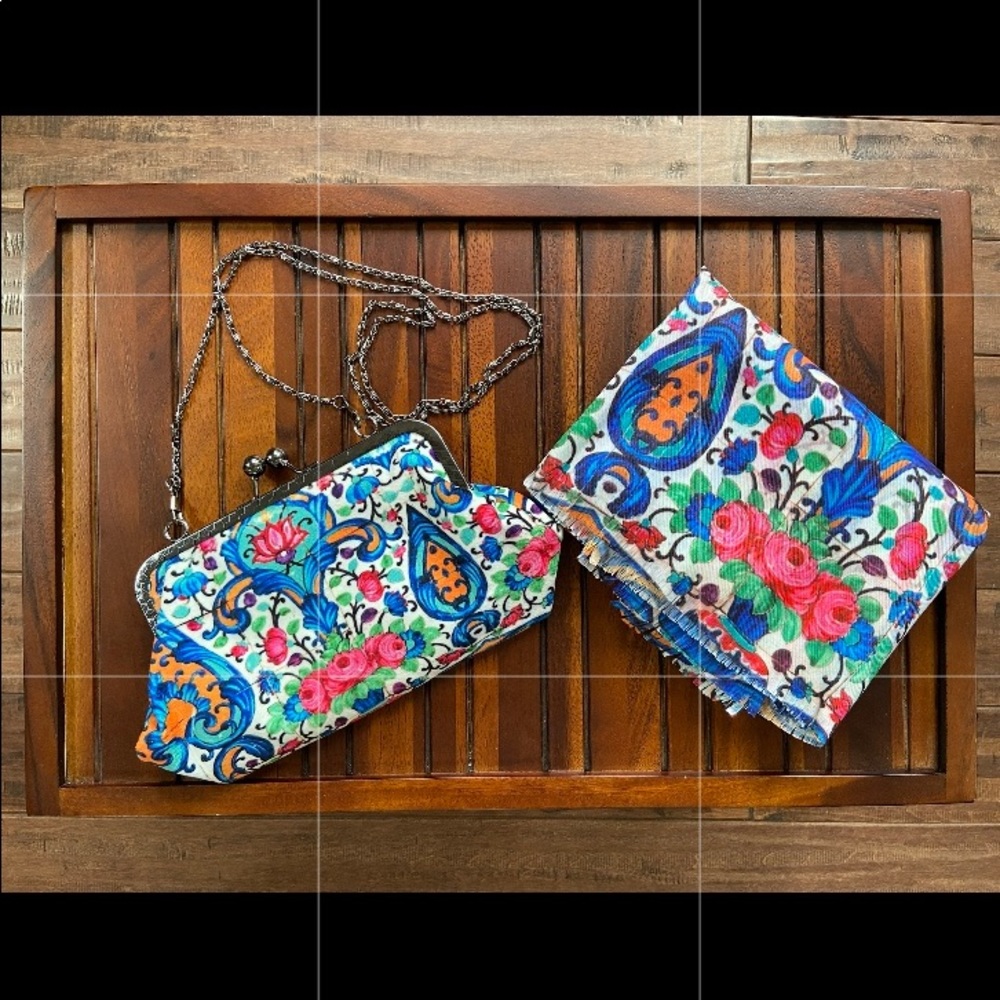 Middle Eastern Design Clutch and scarf